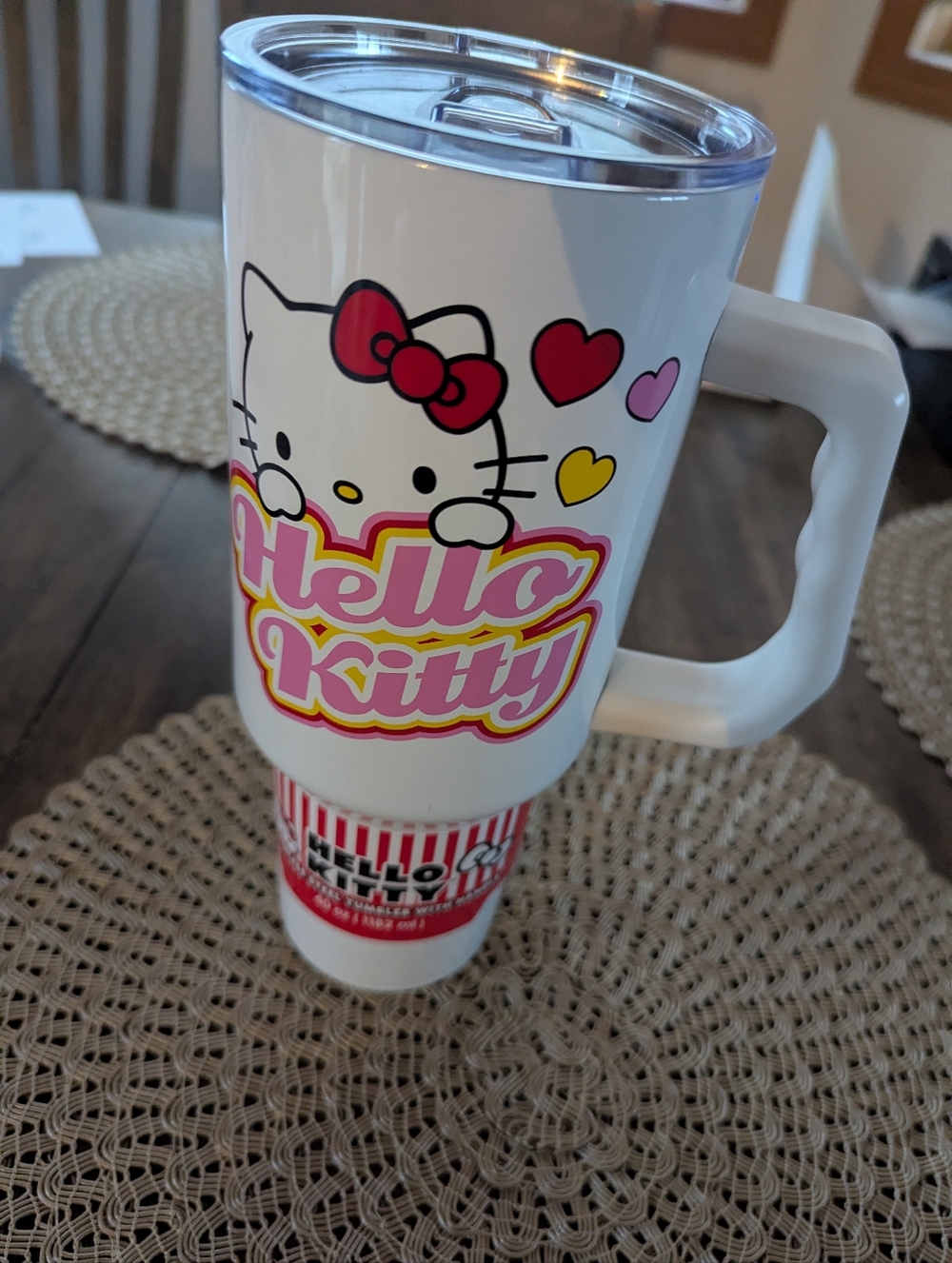 Hello Kitty 40 oz Stainless Steel Insulated Tumbler With Straw Handle White NWT